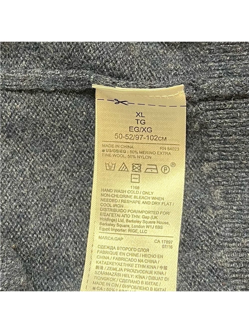 GAP Men’s Blue Stripe Crew Neck Sweater. Size XL - Picture 5 of 5